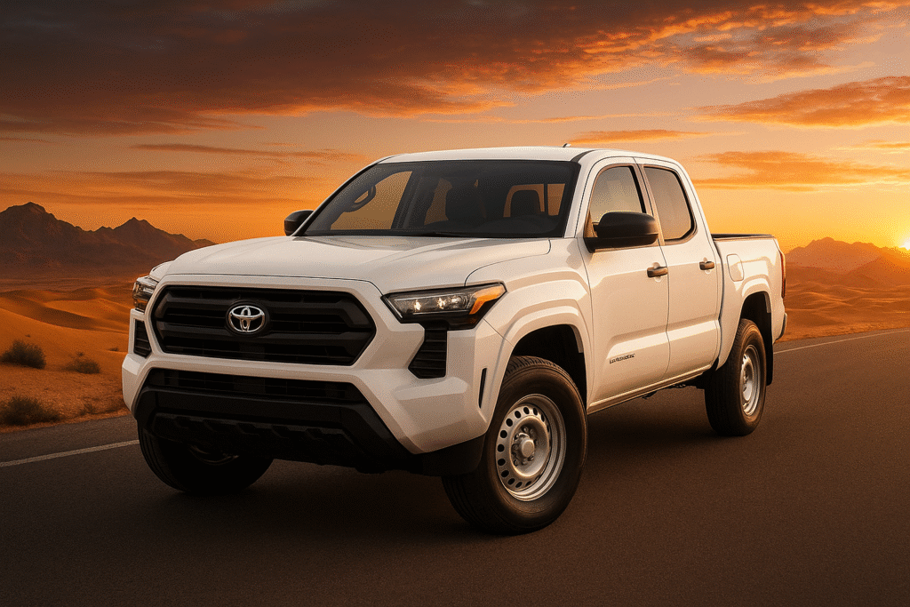 White 2024 Toyota Tacoma pickup truck 