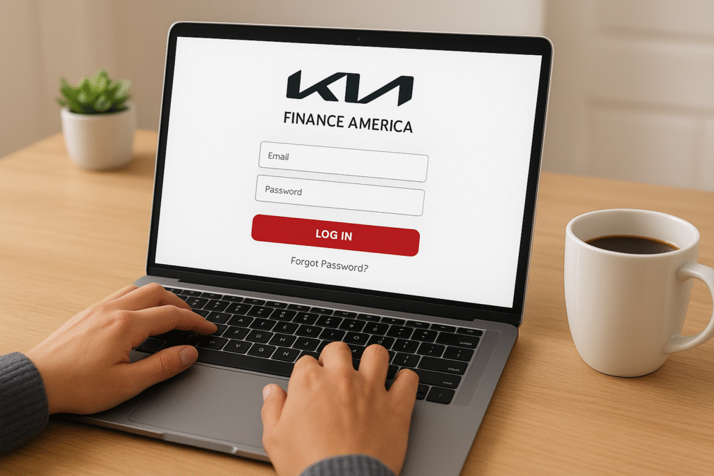 Customer making online payment through Kia Finance America website.